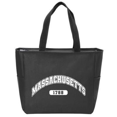Massachusetts Collegiate Style 1788 Zip Tote Bag