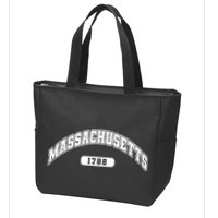 Massachusetts Collegiate Style 1788 Zip Tote Bag