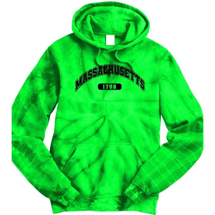 Massachusetts Collegiate Style 1788 Tie Dye Hoodie