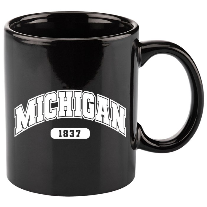 Michigan Collegiate Style 1837 11oz C Handle Ceramic Mug