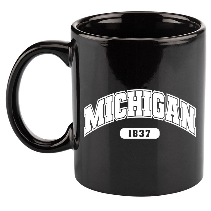 Michigan Collegiate Style 1837 11oz C Handle Ceramic Mug