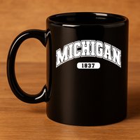Michigan Collegiate Style 1837 11oz C Handle Ceramic Mug