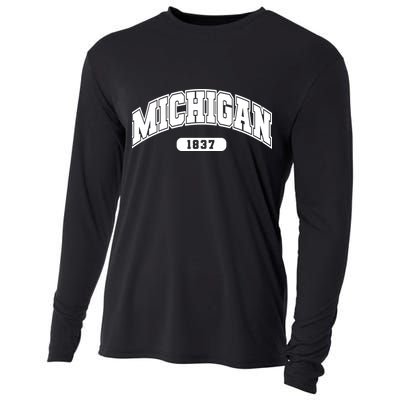 Michigan Collegiate Style 1837 Cooling Performance Long Sleeve Crew