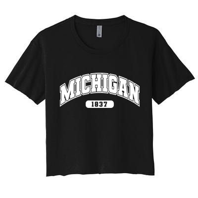 Michigan Collegiate Style 1837 Crop Top