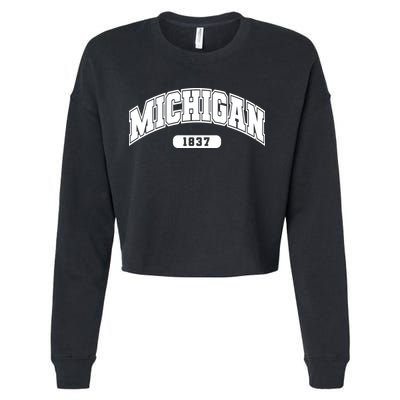Michigan Collegiate Style 1837 Cropped Pullover Crew