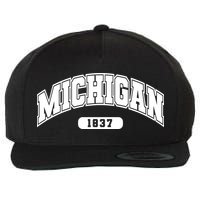 Michigan Collegiate Style 1837 Wool Snapback Cap