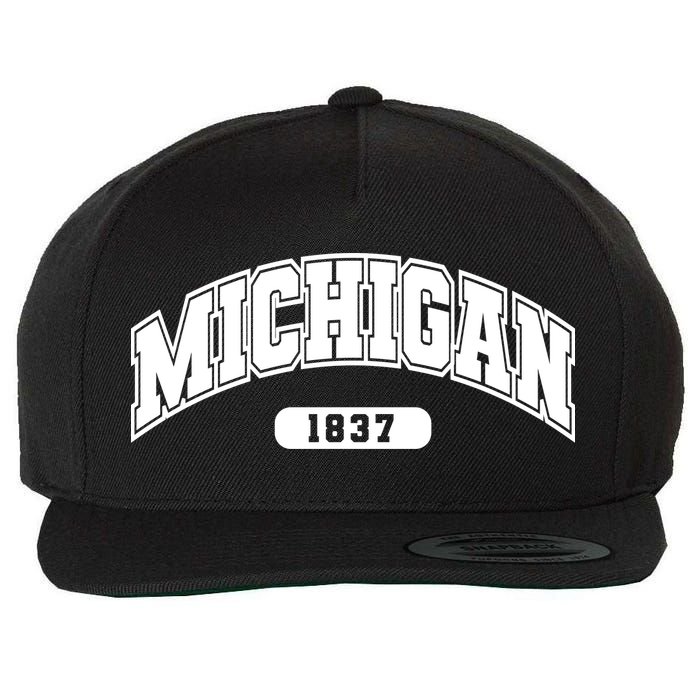 Michigan Collegiate Style 1837 Wool Snapback Cap