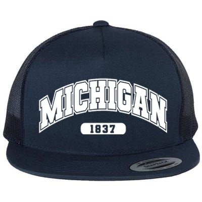 Michigan Collegiate Style 1837 Flat Bill Trucker Hat