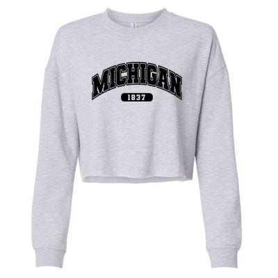 Michigan Collegiate Style 1837 Cropped Pullover Crew