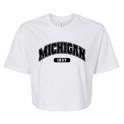 Michigan Collegiate Style 1837 Bella+Canvas Jersey Crop Tee