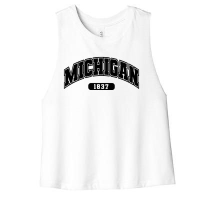 Michigan Collegiate Style 1837 Women's Racerback Cropped Tank