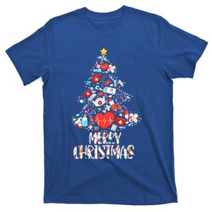 Merry Christmas Stethoscope Nurse Christmas Tree Funny Xmas Gift T-Shirt