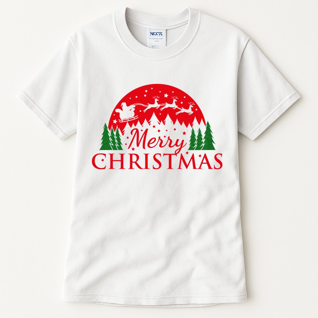 Merry Christmas Santa Reindeer Holiday Gift Tall T-Shirt