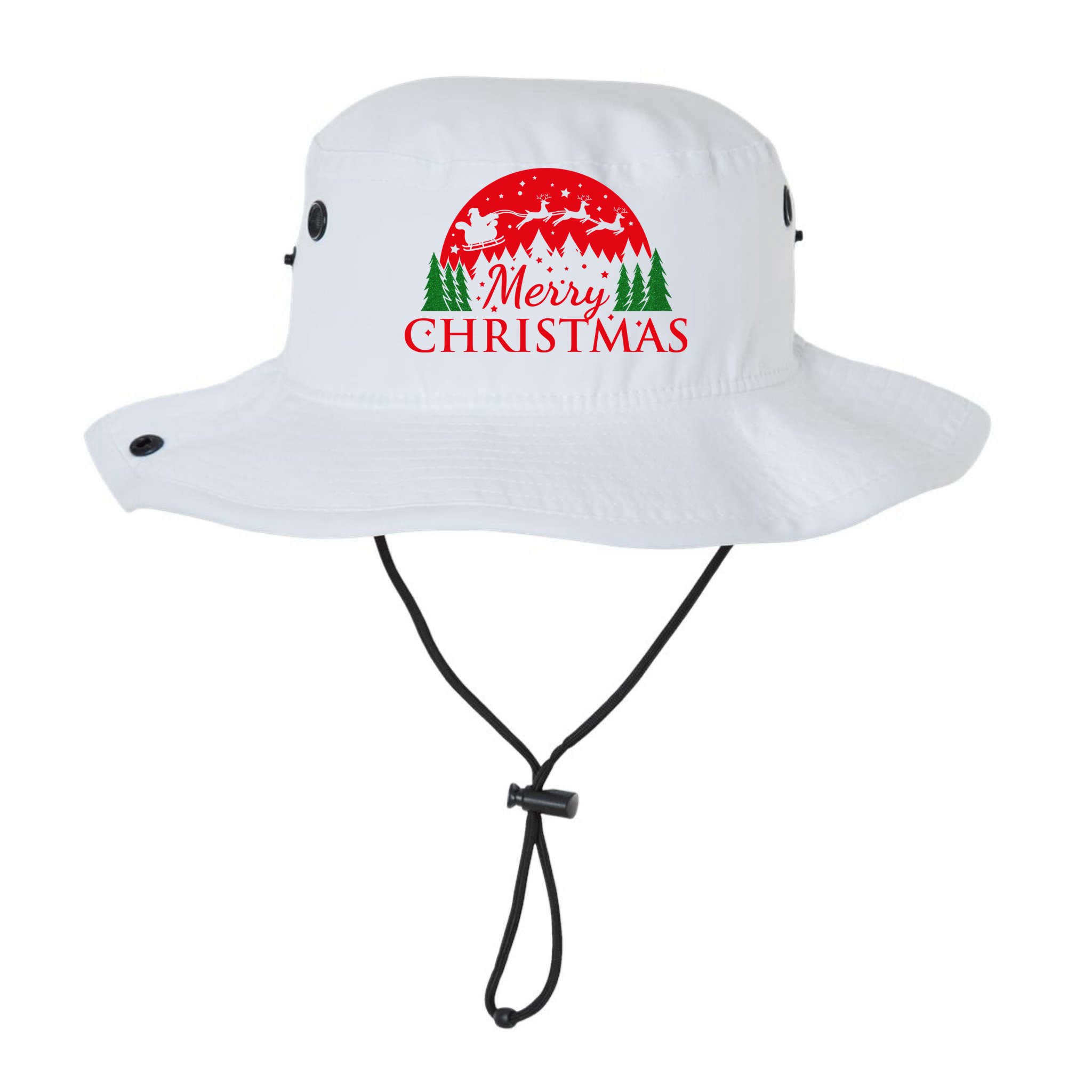 Merry Christmas Santa Reindeer Holiday Gift Bucket Hat