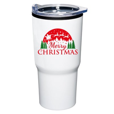 Merry Christmas Santa Reindeer Holiday Gift Tumbler