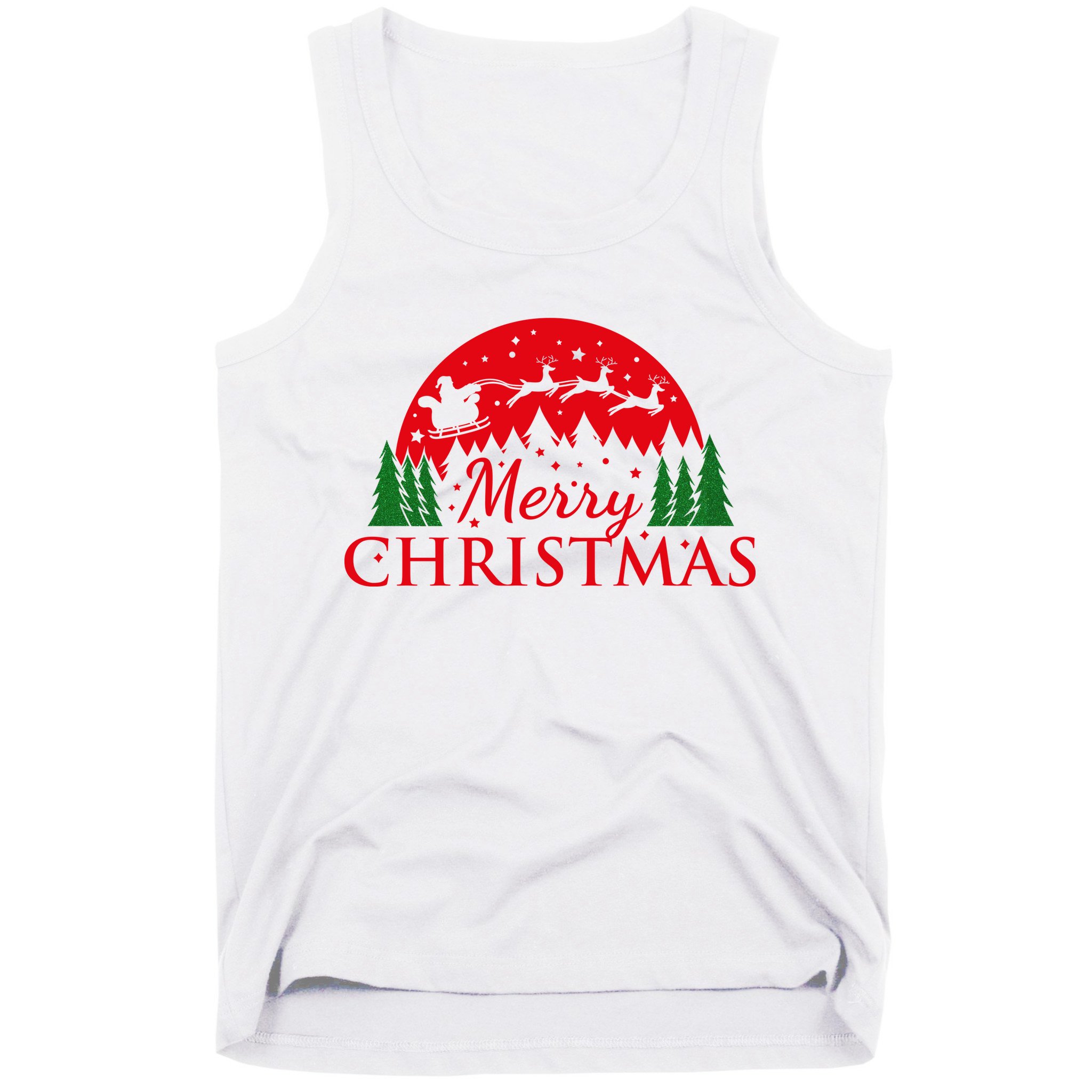 Merry Christmas Santa Reindeer Holiday Gift Tank Top