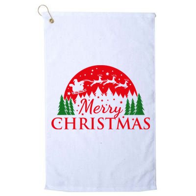 Merry Christmas Santa Reindeer Holiday Gift Golf Towel