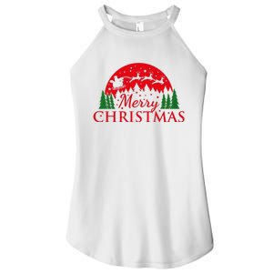 Merry Christmas Santa Reindeer Holiday Gift Women's Perfect Tri Rocker Tank