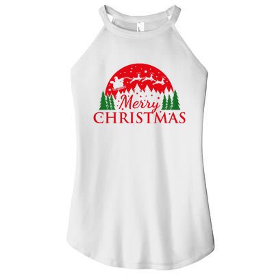 Merry Christmas Santa Reindeer Holiday Gift Women’s Perfect Tri Rocker Tank