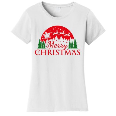 Merry Christmas Santa Reindeer Holiday Gift Women's T-Shirt