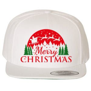 Merry Christmas Santa Reindeer Holiday Gift Wool Snapback Cap