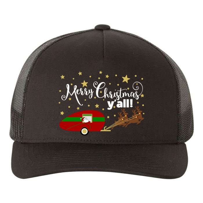 Merry Christmas Santa's Sleigh Yupoong Adult 5-Panel Trucker Hat