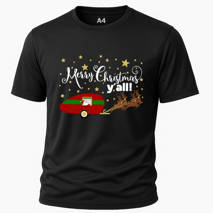 Merry Christmas Santa's Sleigh Cooling Performance Crew T-Shirt