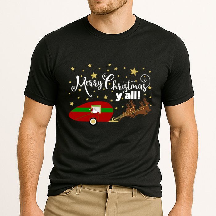 Merry Christmas Santa's Sleigh Cooling Performance Crew T-Shirt