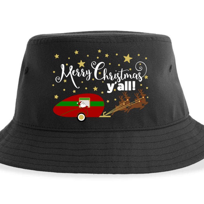 Merry Christmas Santa's Sleigh Sustainable Bucket Hat