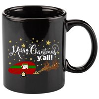 Merry Christmas Santa's Sleigh 11oz C Handle Ceramic Mug