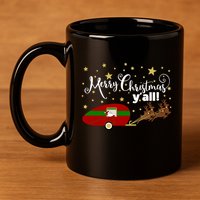 Merry Christmas Santa's Sleigh 11oz C Handle Ceramic Mug