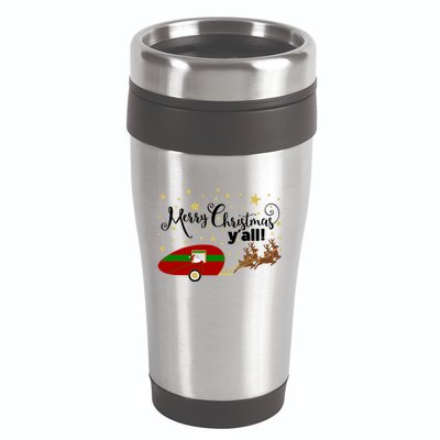 Merry Christmas Santa's Sleigh 16oz Travel Tumbler