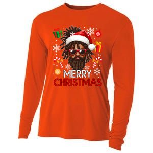 Merry Christmas Santa Afro Sunglasses Proud Black Funny Gift Cooling Performance Long Sleeve Crew