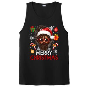 Merry Christmas Santa Afro Sunglasses Proud Black Funny Gift PosiCharge Competitor Tank