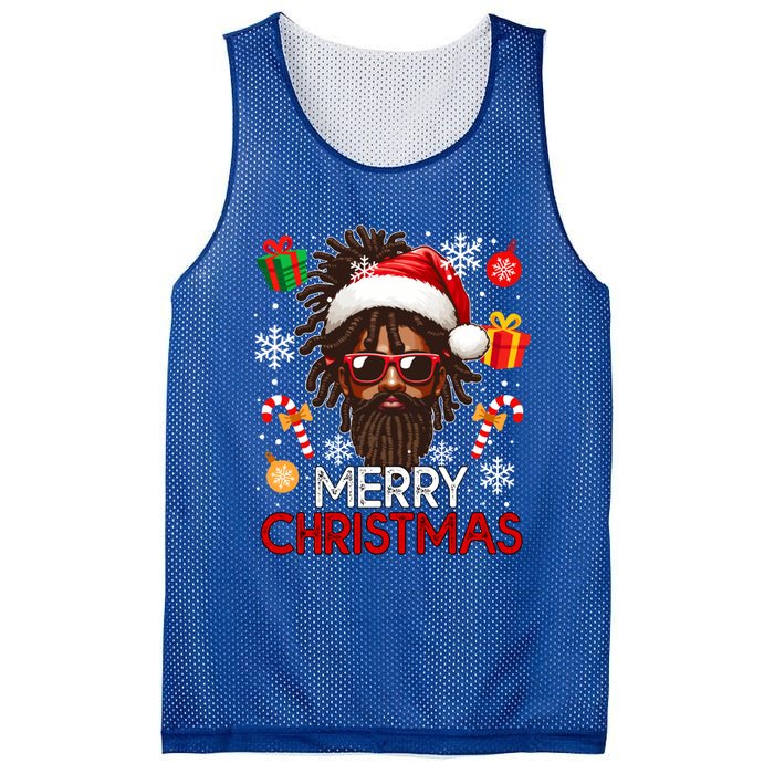 Merry Christmas Santa Afro Sunglasses Proud Black Funny Gift Mesh Reversible Basketball Jersey Tank