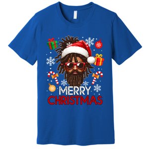 Merry Christmas Santa Afro Sunglasses Proud Black Funny Gift Premium T-Shirt