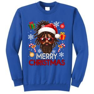 Merry Christmas Santa Afro Sunglasses Proud Black Funny Gift Tall Sweatshirt