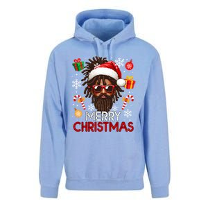 Merry Christmas Santa Afro Sunglasses Proud Black Funny Gift Unisex Surf Hoodie