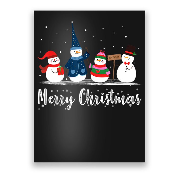 Merry Christmas Snowman Christmas Holiday Poster