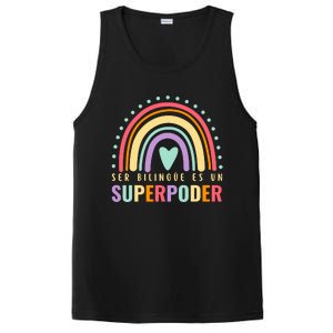 Maestra Cute Spanish Teacher Bilingue Es Un Superpoder Retro PosiCharge Competitor Tank