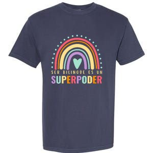 Maestra Cute Spanish Teacher Bilingue Es Un Superpoder Retro Garment-Dyed Heavyweight T-Shirt