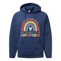 Maestra Cute Spanish Teacher Bilingue Es Un Superpoder Retro Performance Fleece Hoodie