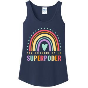 Maestra Cute Spanish Teacher Bilingue Es Un Superpoder Retro Ladies Essential Tank