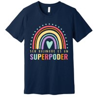 Maestra Cute Spanish Teacher Bilingue Es Un Superpoder Retro Premium T-Shirt