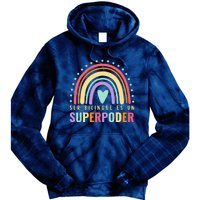 Maestra Cute Spanish Teacher Bilingue Es Un Superpoder Retro Tie Dye Hoodie