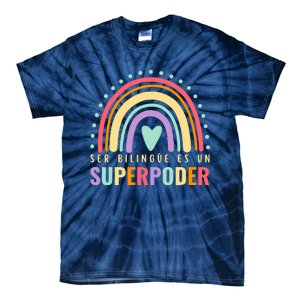 Maestra Cute Spanish Teacher Bilingue Es Un Superpoder Retro Tie-Dye T-Shirt