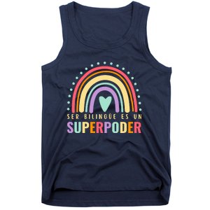 Maestra Cute Spanish Teacher Bilingue Es Un Superpoder Retro Tank Top