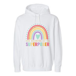 Maestra Cute Spanish Teacher Bilingue Es Un Superpoder Retro Garment-Dyed Fleece Hoodie