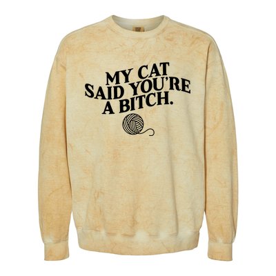 My Cat Said You Are A Bitch Funny Cat Colorblast Crewneck Sweatshirt