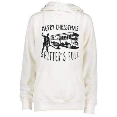 Merry Christmas Shitters Full Womens Funnel Neck Pullover Hood